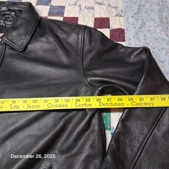VTG EUC Hunting Horse Black Lined Leather Jacket Size 2XL Heavyweight Italian - Picture 6 of 14